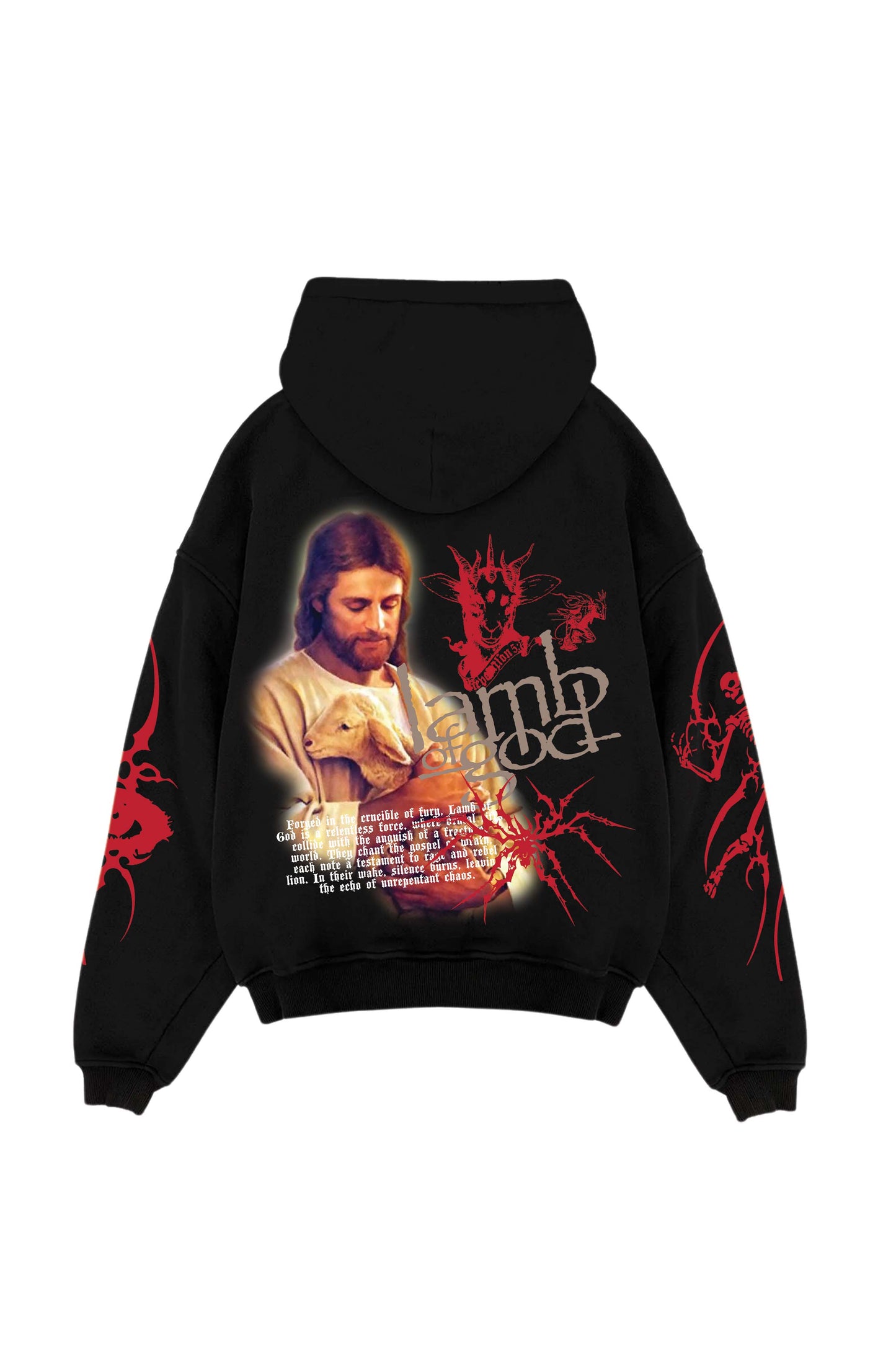 Lamb Of God Designed Oversized Hoodie